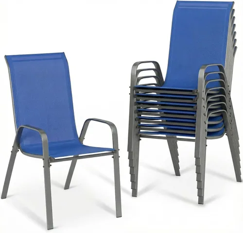Vista 13 de MAMIZO Sillas de comedor para patio, silla Teslin apilable para todo tipo de clima, juego de sillas transpirables resistentes al aire libre
