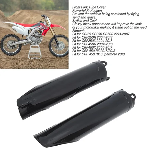Vista 3 de Cubierta de tubo de horquilla delantera, 2 piezas, cubierta de tubo de horquilla delantera, color negro brillante para CRF250R CRF250X CRF450R CR125