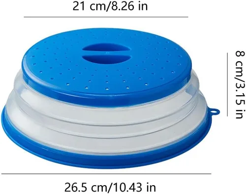 Vista 2 de Cubierta plegable para salpicaduras de microondas, 10.5 pulgadas, apta para lavavajillas, cubierta de placa de microondas con ventilación de vapor