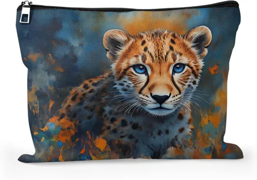 Vista 8 de Bolsa de maquillaje para mujer, Corazones de cactus de alpaca