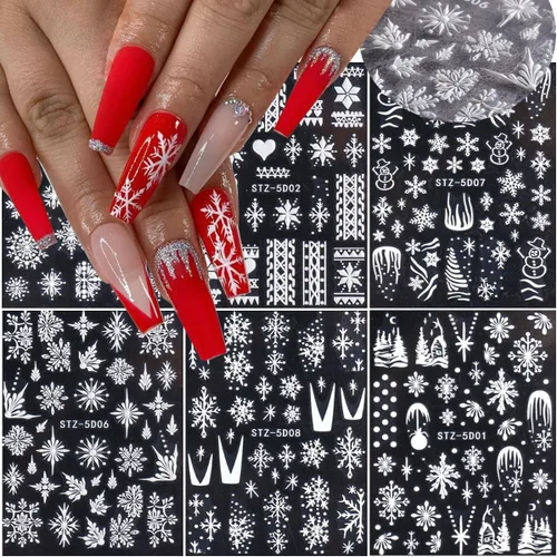 Vista 39 de 30 hojas de calcomanías de uñas para el día de San Valentín, diseño de flores, corazón, pastel de frutas, serie de labios rojos, suministros de arte