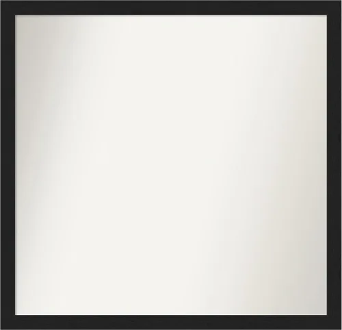 Vista 182 de Amanti Art Espejo de baño negro para sobre fregadero, 22 x 22 pulgadas, espejo de tocador cuadrado estrecho negro Avon, marco de madera casual