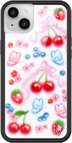 Vista 10 de Fundas Wildflower - Realización Par x Devon Lee Carlson, Compatible con Apple iPhone 14 Plus Rojo, Ranas, Colaboración - Protector de Parachoques