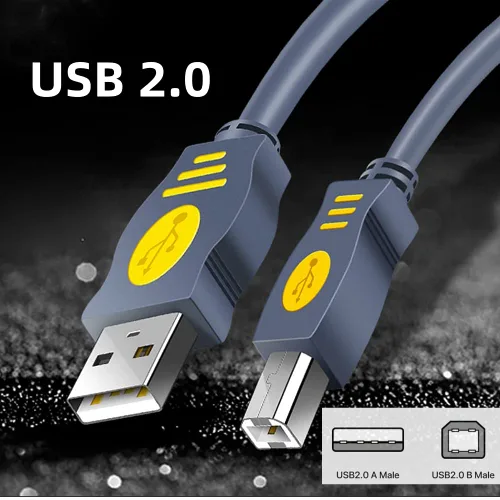 Vista 2 de Qjin Cable de impresora USB 2.0 para HP DeskJet 2755e, 2855e, 4155e, 4255e, 3755, 3772, 2755, 2752, 10 pies