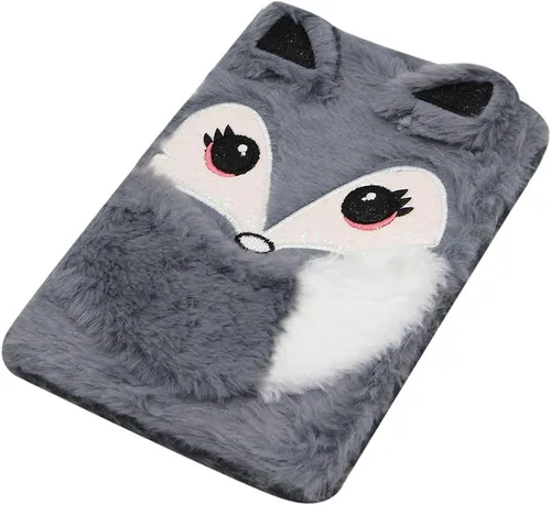 Vista 8 de Cuaderno de felpa difusa con bonito diario de oso de dibujos animados para niños y niñas para escribir dibujos (A5, 160 páginas rayadas)