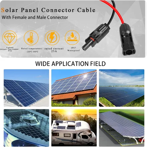 Vista 6 de QIANRENON Cable de conector de panel solar 12AWG Conector de panel solar a clip de batería, cable de extensión de cocodrilo a conectores solares