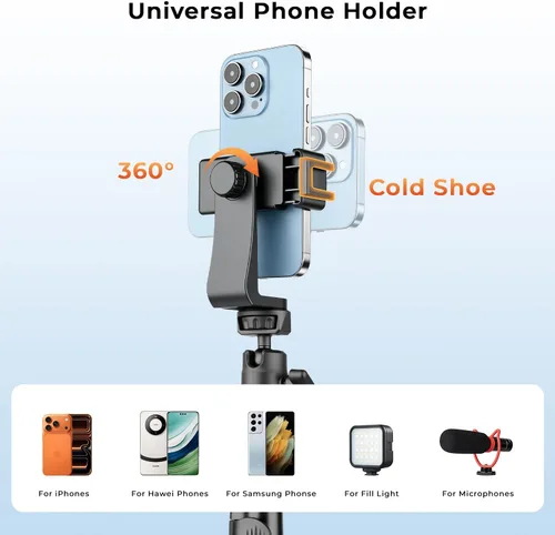 Vista 5 de Victiv Soporte de trípode para teléfono, trípode de cámara para iPhone con Rojo