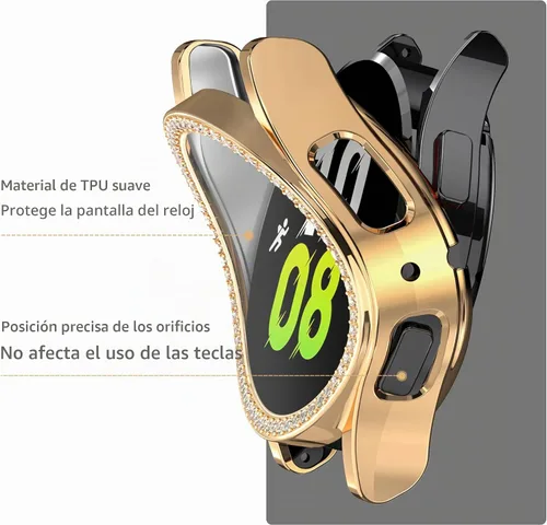 Vista 9 de RICHONE Compatible con Samsung Galaxy Watch 5 y Watch 4 y FE 40 mm Protector de pantalla Estuches de strass, Accesorios de cubiertas protectoras