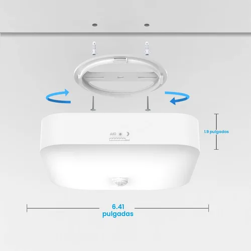 Vista 6 de Luz de techo recargable con sensor de movimiento WhitePoplar para interiores con control remoto, luz recargable con sensor de movimiento inalámbrica