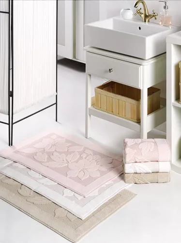 Vista 3 de Tapete de baño – Tapete de baño – Tapetes de ducha lavables – Toallas para el suelo del fregadero, tapetes de baño 100% algodón turco (1, gris)
