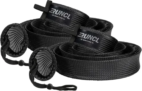 Vista 13 de RUNCL Fundas para caña de pescar y bolsas de carrete, calcetines de caña de hilar/fundición y cubiertas de carrete de spinning/baitcasting, solución