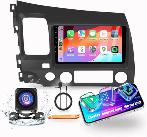 Vista 6 de Para Honda Civic 2006-2011 LHD Quad Core 2G+64G CarPlay Android Navegación Automática Android Estéreo GPS Radio Reverse Cámara Pantalla 10 "IPS 9.8