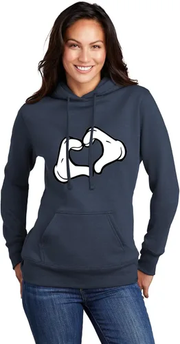 Vista 18 de Go All Out Mickey Heart Hands - Sudadera con capucha para hombre y mujer Negro