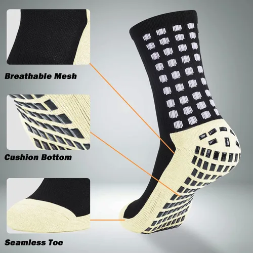 Vista 6 de wonhag Calcetines de fútbol para hombre antideslizantes 134 pares de almohadillas antideslizantes para fútbol, baloncesto, deportes con pinzas
