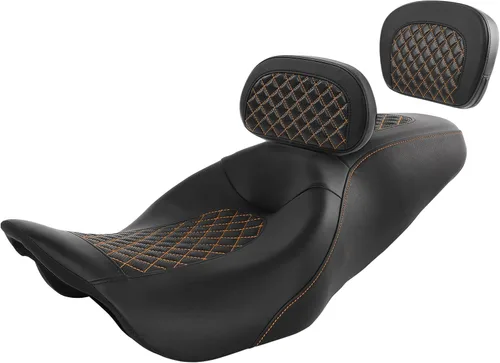 Vista 14 de Asiento de pasajero de 2 piezas para Harley Touring Road King Street Glide Electra Glide Road Glide 2009-2023