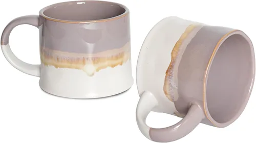 Vista 12 de Bosmarlin Juego de 2 tazas de café medianas de cerámica, 15 onzas, taza de té grande de cerámica para oficina y hogar, apta para lavavajillas y Beige