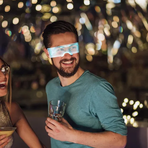 Vista 4 de BESTOYARD Gafas futuristas neón rave gafas luminosas Gafas LED Gafas de fiesta accesorios brillantes gafas transparentes para ropa niño LED Gafas
