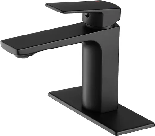 Vista 10 de VOTON - Grifo de fregadero de baño de oro cepillado con una sola manija y desagüe desplegable para lavabo de 1 agujero o 3 agujeros con placa