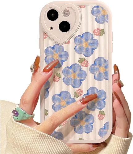 Vista 35 de Lovmooful Funda para iPhone 13 con diseño de oso lindo floral con lente de flor (Bear Flower)