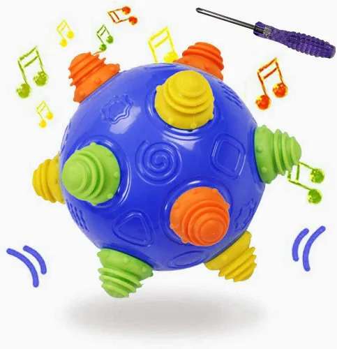 Vista 8 de Pelota de baile con música para niños pequeños - Moverse, gatear, rebotar, aprendizaje sensorial para niños y bebés, regalo divertido tanto