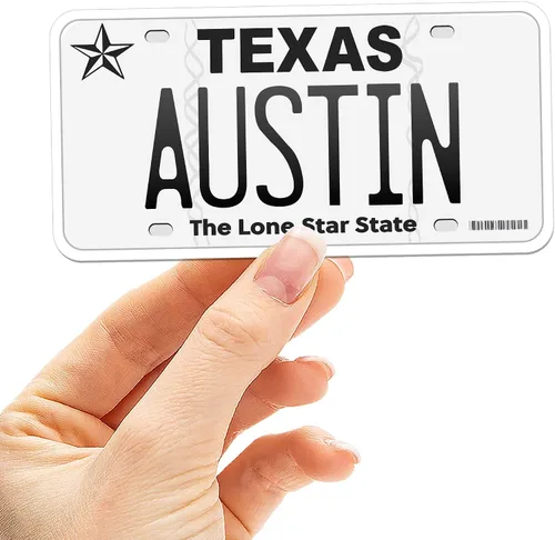 Vista 8 de Calcomanía para placa de matrícula de Texas, elige entre más de 50 ciudades de TX, calcomanía para parachoques de Texas para automóvil, calcomanías
