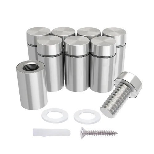 Vista 5 de LuckIn Paquete de 20 tornillos de separación (1/2 pulgada de diámetro x 3/4 pulgadas de largo), accesorios de montaje de acero inoxidable