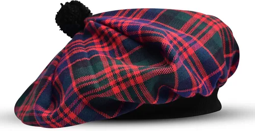 Vista 35 de Sombrero escocés Tam o Shanter Gorro escocés Tartan P.V Tartan (poliviscosa) Mezcla de lana con pompón Talla única para todos.