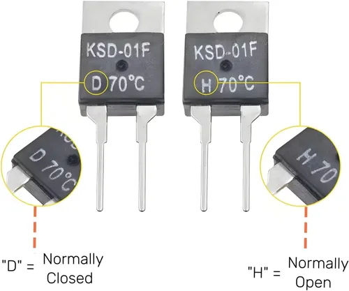 Vista 2 de 4 unids interruptor de temperatura normalmente cerrado 32.0 °F KSD-01F interruptor térmico NC termostato controlador de temperatura