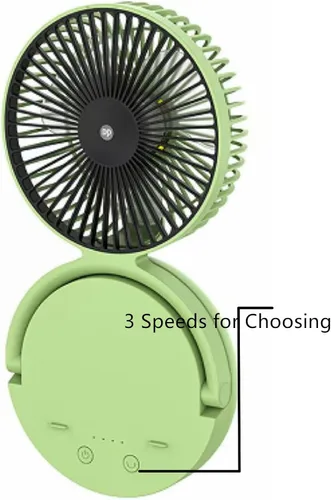 Vista 5 de OGZ Ventilador portátil inalámbrico para viajes con temporizador remoto, ventilador de escritorio pequeño de 7 pulgadas con luz nocturna LED