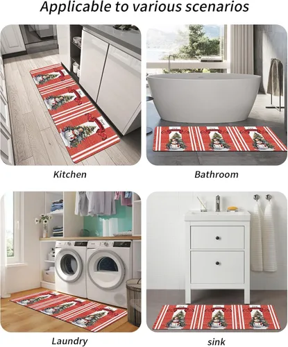 Vista 5 de Tapete de baño de Navidad para bañera, antideslizante, de secado rápido y absorbente, tierra de diatomeas, fregadero, dormitorio, cocina, lavable