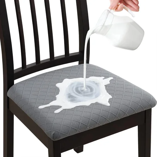 Vista 17 de YISUN Fundas elásticas para asiento de silla de comedor, fundas de asiento extraíbles y lavables para asiento de cocina, fundas de cojín protectoras