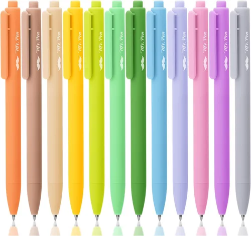 Vista 17 de Mr. Pen - Bolígrafos de gel retráctiles, paquete de 12, secado rápido, bolígrafos de gel de punta fina de 0.7mm, bolígrafos retráctiles, bolígrafos