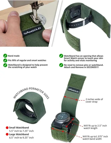 Vista 7 de SANSOLID Funda táctica para correa de reloj militar para mantener y proteger tu reloj