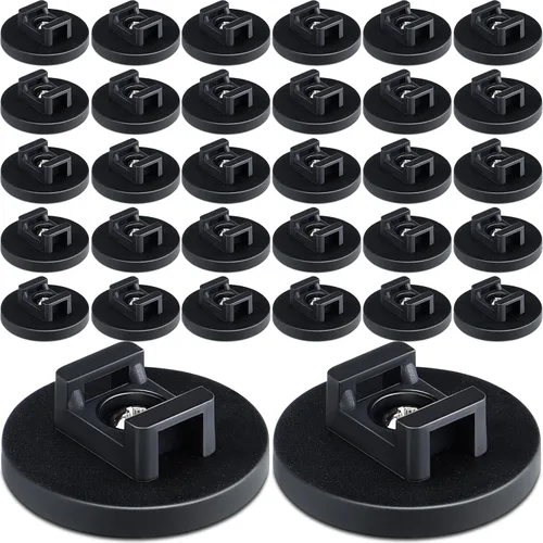 Vista 18 de Yookeer 10 clips magnéticos para cable de montaje con cremallera, color negro, 0.866 in Clips de cable multiusos para cableado eléctrico, base