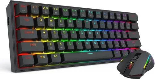 Vista 3 de Redragon Teclado inalámbrico para juegos S144 Combo, K617 PRO 60% + mouse K617 + M693