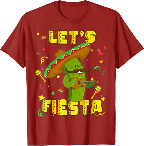Vista 58 de Cinco De Mayo - Camiseta de regalo con sombrero de cactus Let's Fiesta, Negro, S
