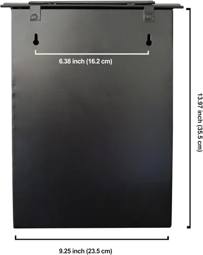 Vista 10 de NACH Buzón con bloqueo, 13.9 x 3.93 x 10.6 pulgadas, buzón negro con cerradura, soporte de pared para buzón colgante - El buzón con cerradura Emily
