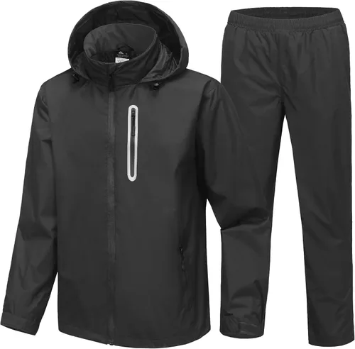 Vista 19 de Traje de lluvia de golf impermeable para hombre, equipo de lluvia, chaqueta y pantalón para exteriores, ligero, impermeable con capucha Pantalones