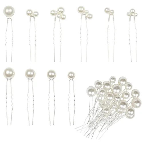 Vista 7 de ELANE 38 Pcs Pearl Hair Pins for Wedding Hairstyles, Bridal Hair Accessories, Hair Accessories for Women and Girls (Gold)