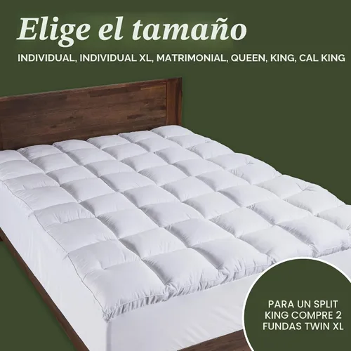 Vista 8 de Beckham Hotel Collection Cubrecolchón híbrido de tamaño individual (extra acolchado) y protector - Funda de colchón acolchada impermeable