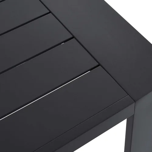 Vista 8 de Modway Tahoe - Mesa auxiliar de aluminio con recubrimiento de polvo para patio al aire libre, color gris