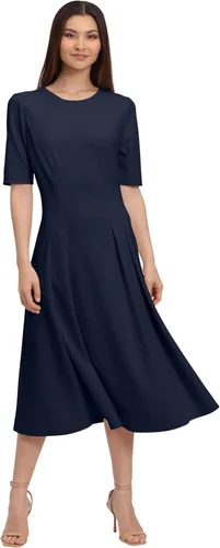 Vista 2 de Maggy London Vestido midi plisado doble de manga corta para mujer