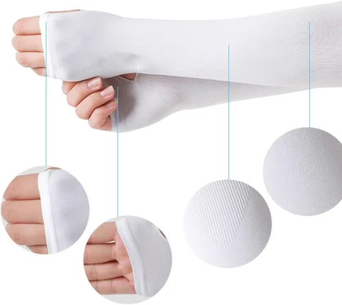 Vista 5 de 4 pares de mangas de enfriamiento con protección solar UV, manga de compresión para cubierta de tatuaje de brazo (dedo cubierta)