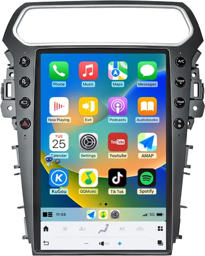 Vista 9 de Radio de coche para Ford Explorer 2011-2019 Actualización de radio con pantalla estilo Tesla de 14.4 pulgadas Unidad principal con Carplay