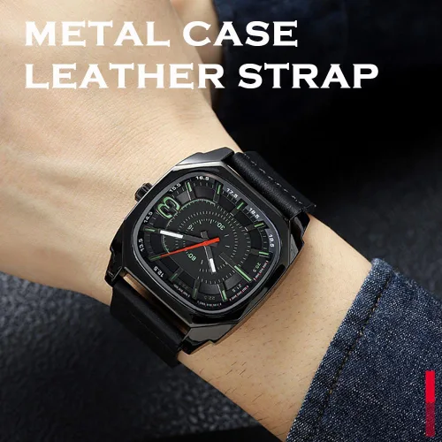 Vista 4 de findtime Relojes para hombre con correa de cuero de 10.039 in, reloj analógico impermeable de 98.4 ft para hombres