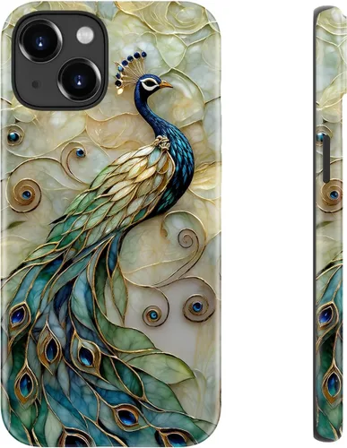 Vista 30 de LUHOURI Funda para iPhone 12 Mini, compatible con carga inalámbrica, doble capa, interior de silicona suave + carcasa exterior dura, bonito diseño