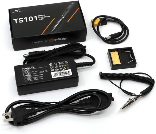 Vista 11 de Original TS101 Kit de soldador eléctrico de temperatura ajustable Pantalla digital inteligente con punta de soldadura TS B2 XT60 Cable