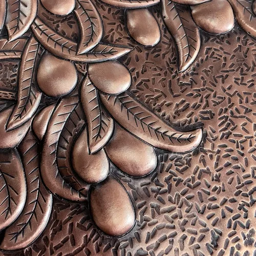 Vista 3 de CT Copper Tailor Protector contra salpicaduras de cobre para cocina, mural de azulejos de cobre martillado a mano, arte decorativo de pared de metal