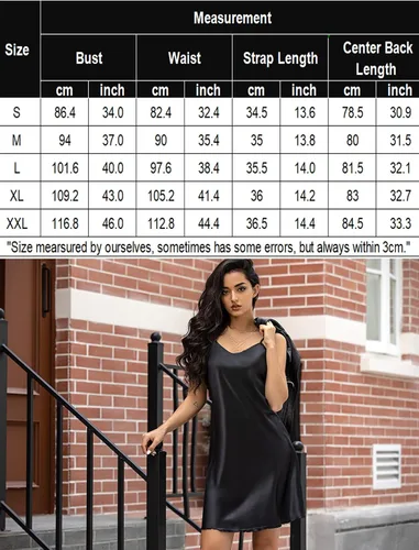 Vista 6 de Avidlove Ropa de dormir sexy para mujer, lencería de satén, camisón, camisón