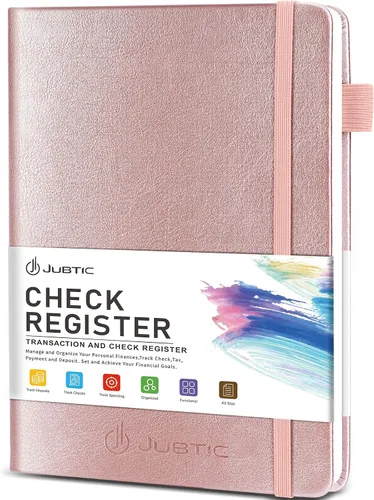 Vista 7 de JUBTIC Registros de cheques A5 para chequera personal, registros de transacciones de contabilidad para pequeñas empresas. Rastrea pagos, finanzas